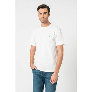 Tricou regular fit cu decolteu la baza gatului - Alb imagine