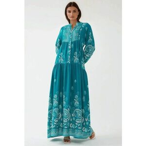 Rochie maxi - cu imprimeu - verde - viscoza imagine
