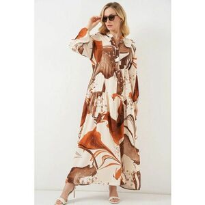 Rochie maxi dama - HiCCUP - viscoza - decolteu in V - lejera - cu nasturi - multicolor imagine