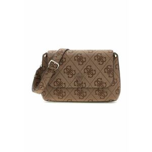 Geanta crossbody cu clapa si model monograma Meridian - Bej imagine