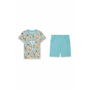 Set de tricou si bermude - Turcoaz/Portocaliu deschis/Verde aquamarin imagine