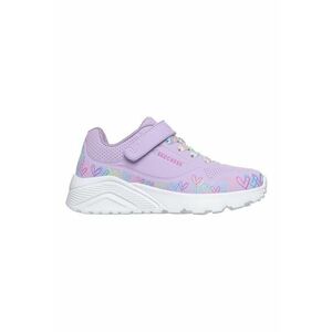 Pantofi sport Uno Lite- Heart Craze de piele ecologica cu model cu inimi - Verde/Violet deschis/Roz imagine