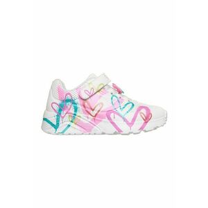 Pantofi sport Uno Lite cu imprimeu inimi - Alb/Turcoaz/Roz imagine