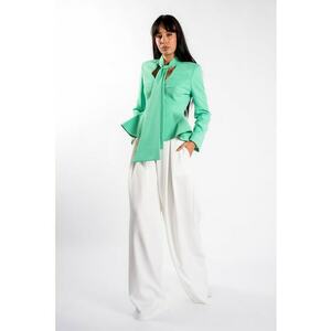 Sacou cu esarfe si talie structurata Mint - Verde imagine