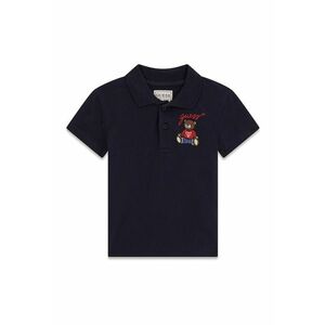 Tricou polo de bumbac cu logo brodat - Albastru ultramarin imagine