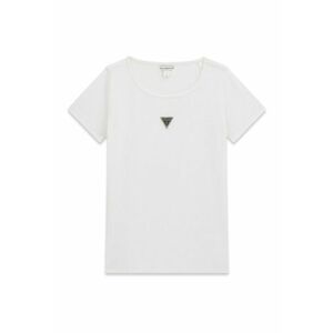 Tricou uni din amestec de bumbac - Alb imagine