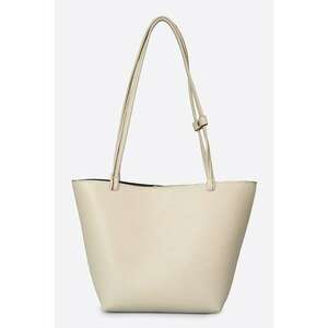 Geanta shopper din piele granulata - Bej deschis imagine