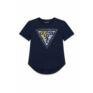 Tricou asimetric cu imprimeu logo - Galben/Albastru ultramarin imagine