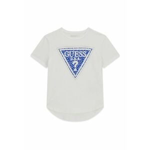 Tricou asimetric cu imprimeu logo - Alb/Albastru inchis imagine