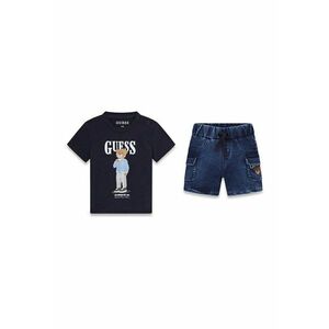 Set de tricou si pantaloni scurti cu logo si imprimeu grafic - Albastru inchis/Albastru ultramarin imagine