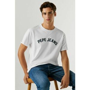 Tricou din bumbac cu imprimeu logo - Alb/Albastru ultramarin imagine