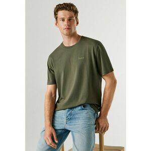 Tricou din bumbac cu logo brodat discret Connor - Verde masliniu inchis imagine