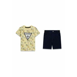 Set de tricou si bermude din denim - Galben pal/Bleumarin imagine