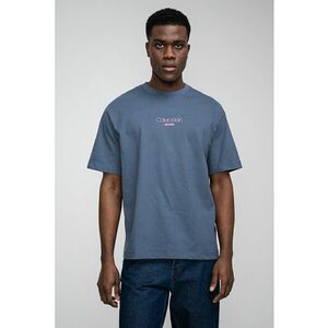 Tricou lejer cu imprimeu logo - Albastru prafuit/Roz imagine