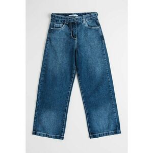 Blugi cu cordon din denim - Albastru inchis imagine