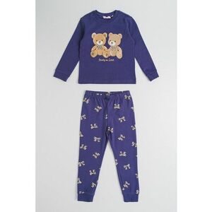 Pijama lunga cu model - Maro inchis/Violet/Bej deschis imagine