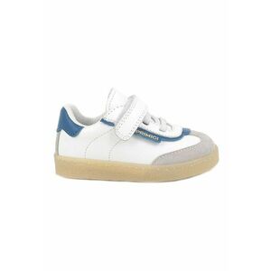 Pantofi sport din piele cu inchidere velcro si garnituri din piele intoarsa - Gri/Alb optic/Albastru imagine