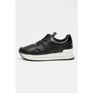 Pantofi sport din piele cu aplicatie logo discreta Raina - Negru/Argintiu imagine