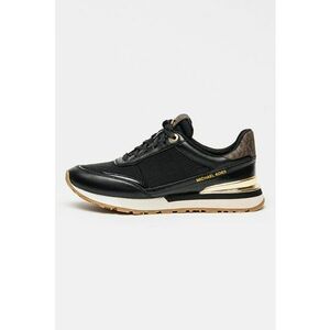 Pantofi sport din piele si material textil cu detalii logo Nova - Auriu/Negru/Maro imagine
