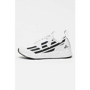Pantofi sport din plasa cu garnituri din material sintetic si logo - Alb/Negru imagine