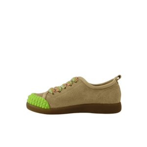 Tenisi dama - 6LMQ80003A bej-verde - piele intoarsa - Bej imagine