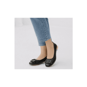 Balerini dama - M480011A negru - piele naturala - toc - Negru imagine