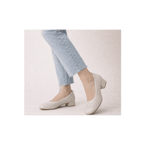 Pantofi eleganti - dama - M480017B crem - piele naturala - toc imagine