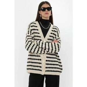 Cardigan supradimensionat cu model in dungi imagine