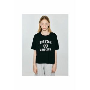 Tricou crop cu imprimeu text la baza gatului imagine