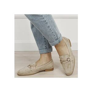 Mocasini bej de tip loafers 9736 01 19418 - Bej imagine