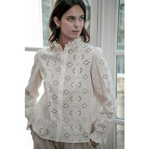 Camasa ivory din bumbac brodata A232-1 M9 19663 - Bej imagine