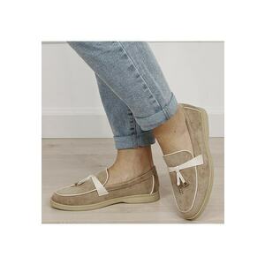 Mocasini bej de tip loafers 1502 01 Bej imagine