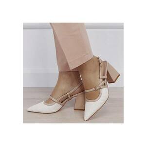 Pantofi bej cu model impletit H8-1095 01 19517 - Bej imagine