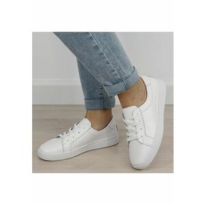 Sneakersi albi din piele naturala 5166 M4 19328 - Alb imagine