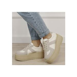 Sneakers bej cu platforma 8979 M3 19388 - Bej imagine