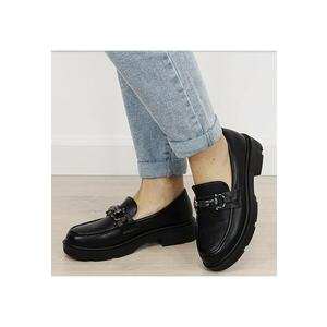 Mocasini negri de tip loafers DYH9893 01 19358 - Negru imagine