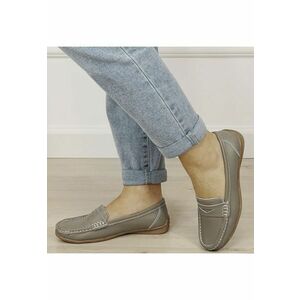 Mocasini gri din piele naturala 5128 M4 19297 - Gri imagine