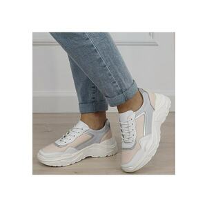 Sneakersi albi din piele naturala 5092 M2 19267 - Alb imagine