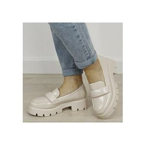 Mocasini bej lacuiti de tip loafers MO-6 01 19340 - Bej imagine