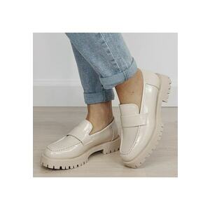 Mocasini bej lacuiti de tip loafers DMLM8302 01 19346 - Bej imagine