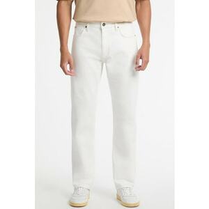 Blugi regular fit cu buzunare - Alb imagine
