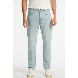 Blugi regular fit cu talie medie si buzunare - Albastru deschis imagine