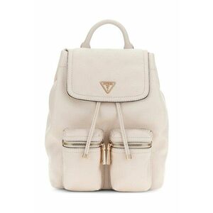 Rucsac din piele ecologica cu doua buzunare cu fermoar Janie - Crem imagine