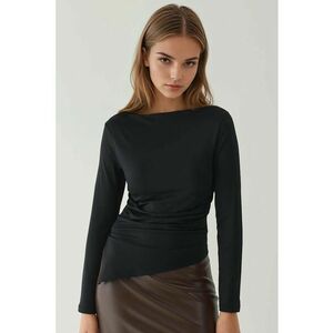 Bluza dama cu maneca lunga - negru - jerseu imagine