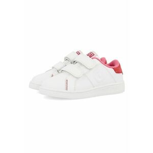 Pantofi de piele cu velcro si insertie de piele intoarsa - Roz imagine