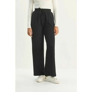 Pantaloni dama - talie inalta - poliester - Negru imagine