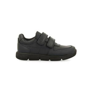 Pantofi din piele si piele ecologica cu inchidere velcro - Bleumarin imagine