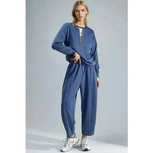 Trening din doua piese - set cu guler cu fermoar - albastru cornflower - modal imagine