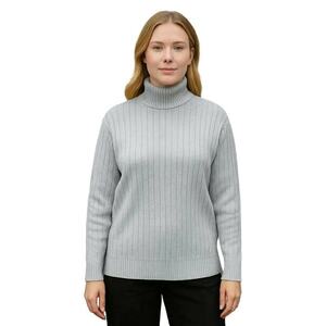 Pulover tricotat dama - guler inalt - gri - tricot imagine