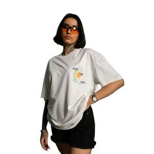 Tricou dama - supradimensionat - bumbac/poliester/elastan - multicolor imagine